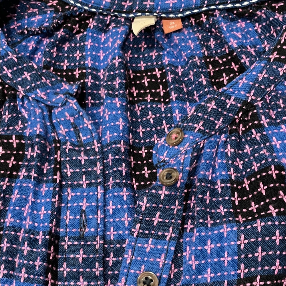 Pilcro Blue and Pink Patterned Shirt - Picture 4 of 5